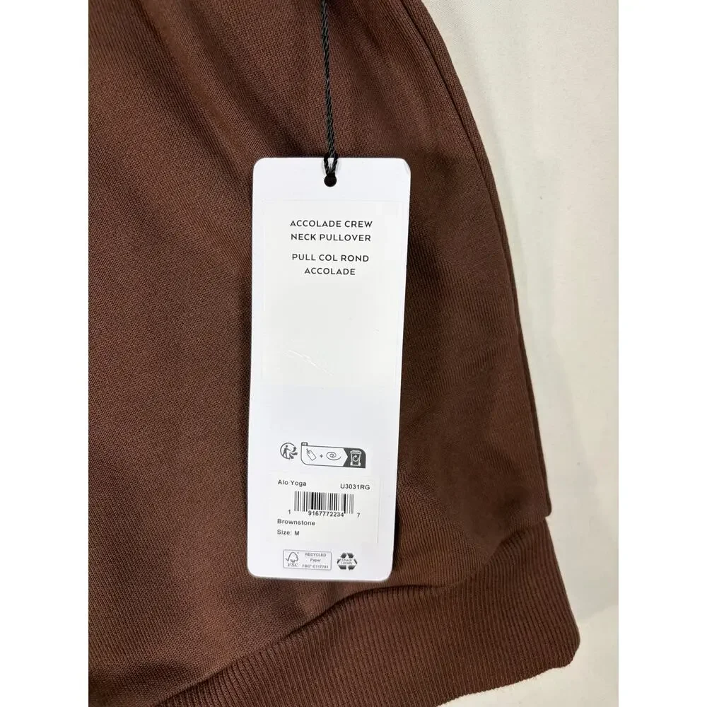 Alo Accolade Crew Neck pullover, Brownstone
